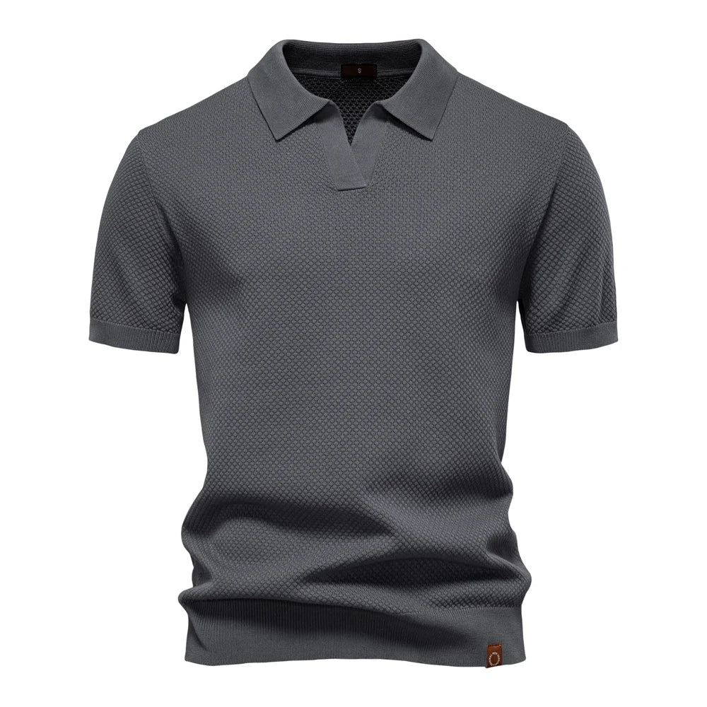 Solid Color Casual Breathable Polo Shirt