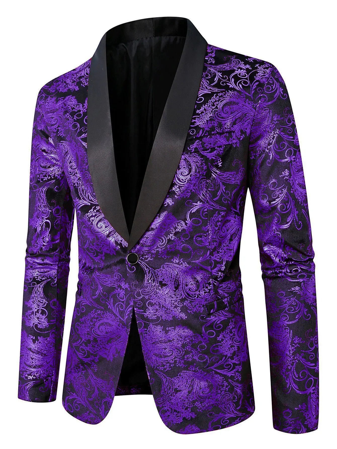 Luxury Jacquard Pattern Polyester Blazer