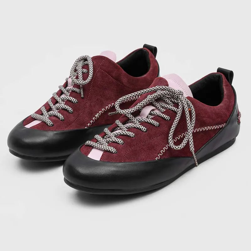 Faux Nubuck Solid Lace-Up Sneakers