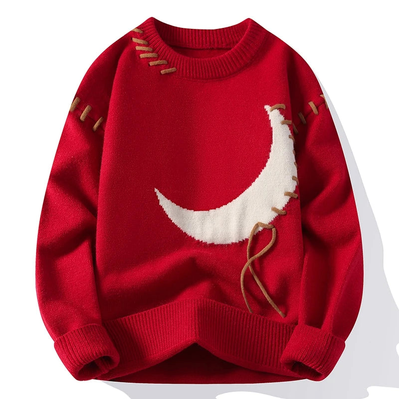 Crescent Moon Stitches Sweater