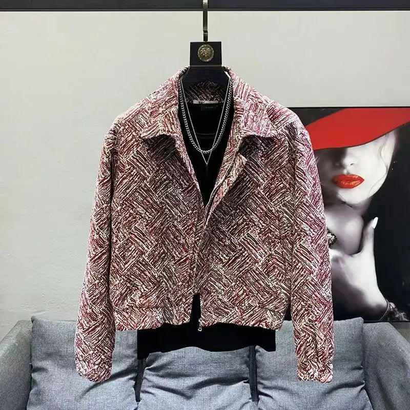Geometric Printed Single Breasted Jacket