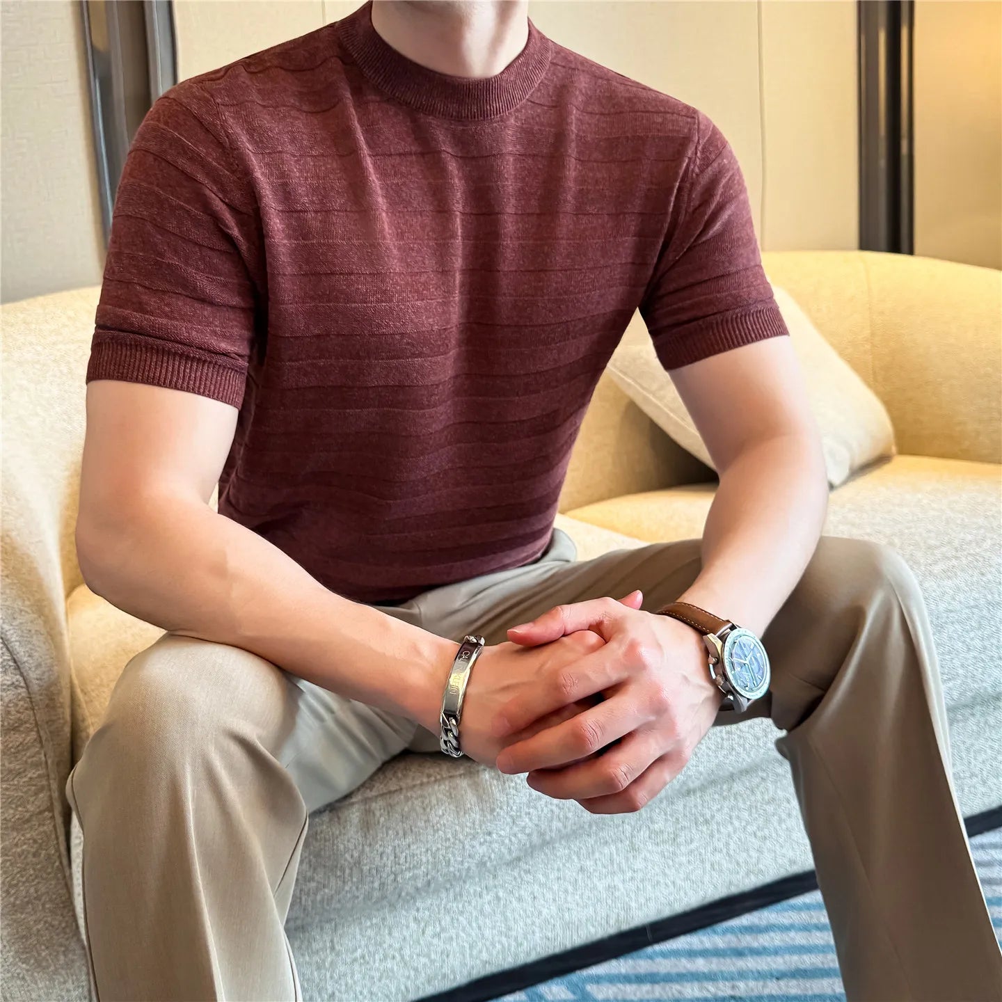 Broadcloth Knitted Short Sleeve T-Shirt