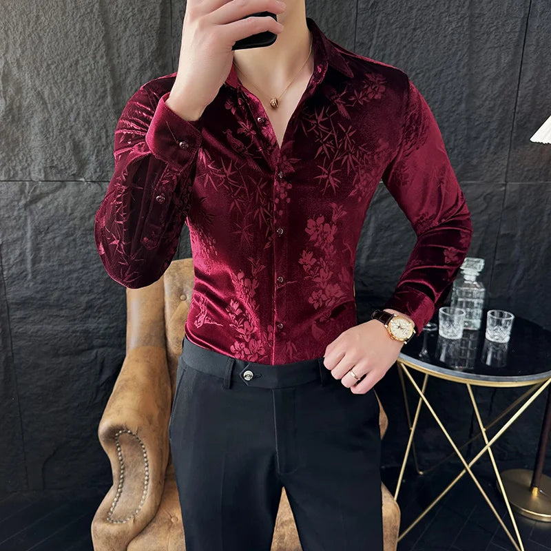Premium Slim Fit Velvet Shirt