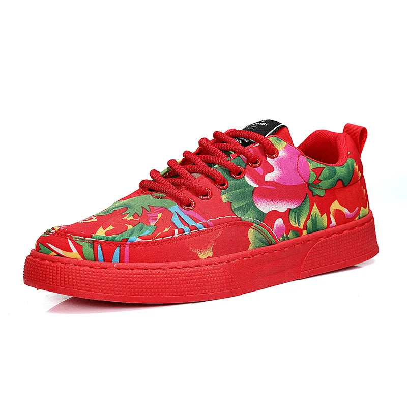 Fashion Big Flower Pattern Sneakers