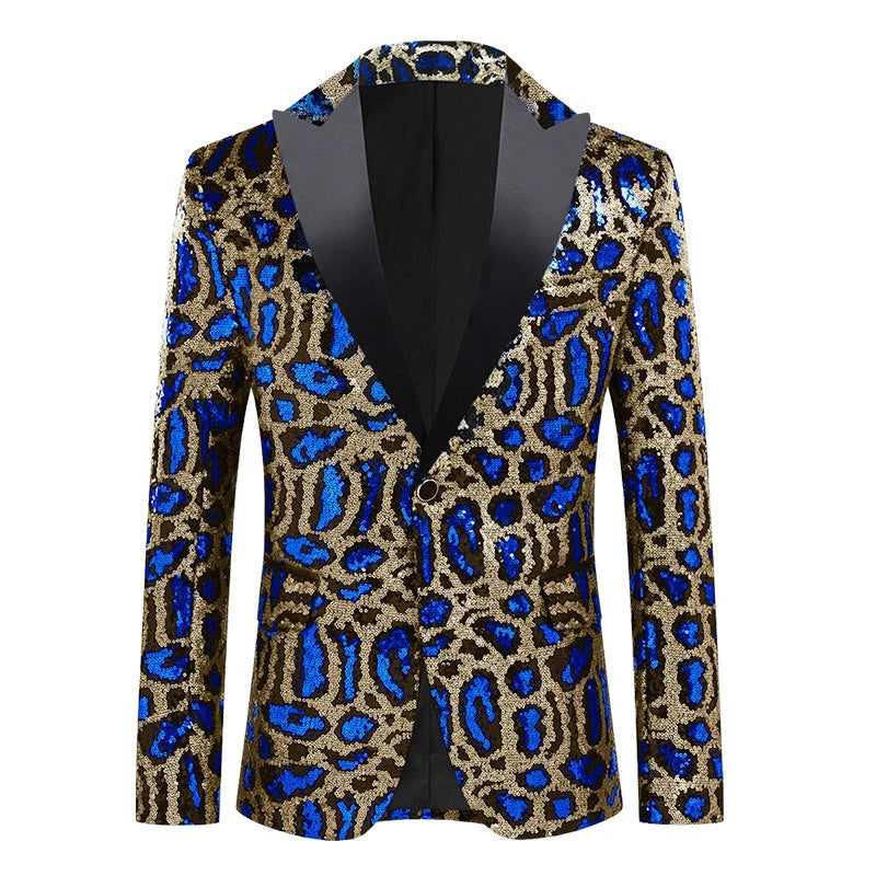 Leopard Sequins Luxury Men Blazer