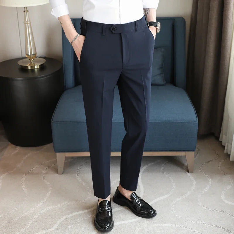 Smart Casual Style Polyester Trousers