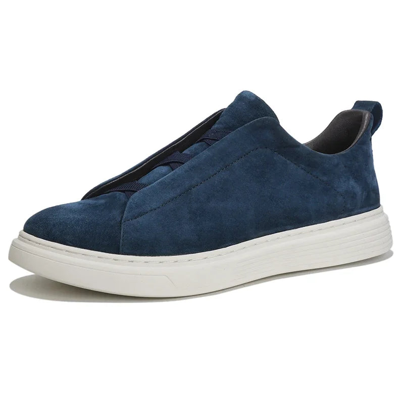Cross-Tie Slip-On Suede Sneakers