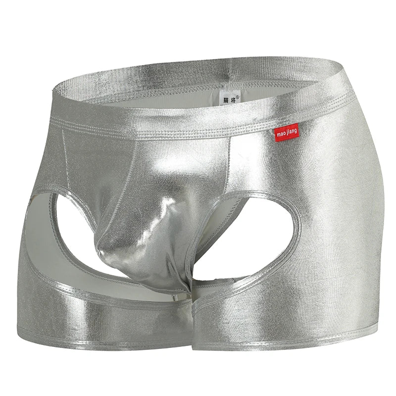 Exotic Faux Leather Hollow Out Boxer