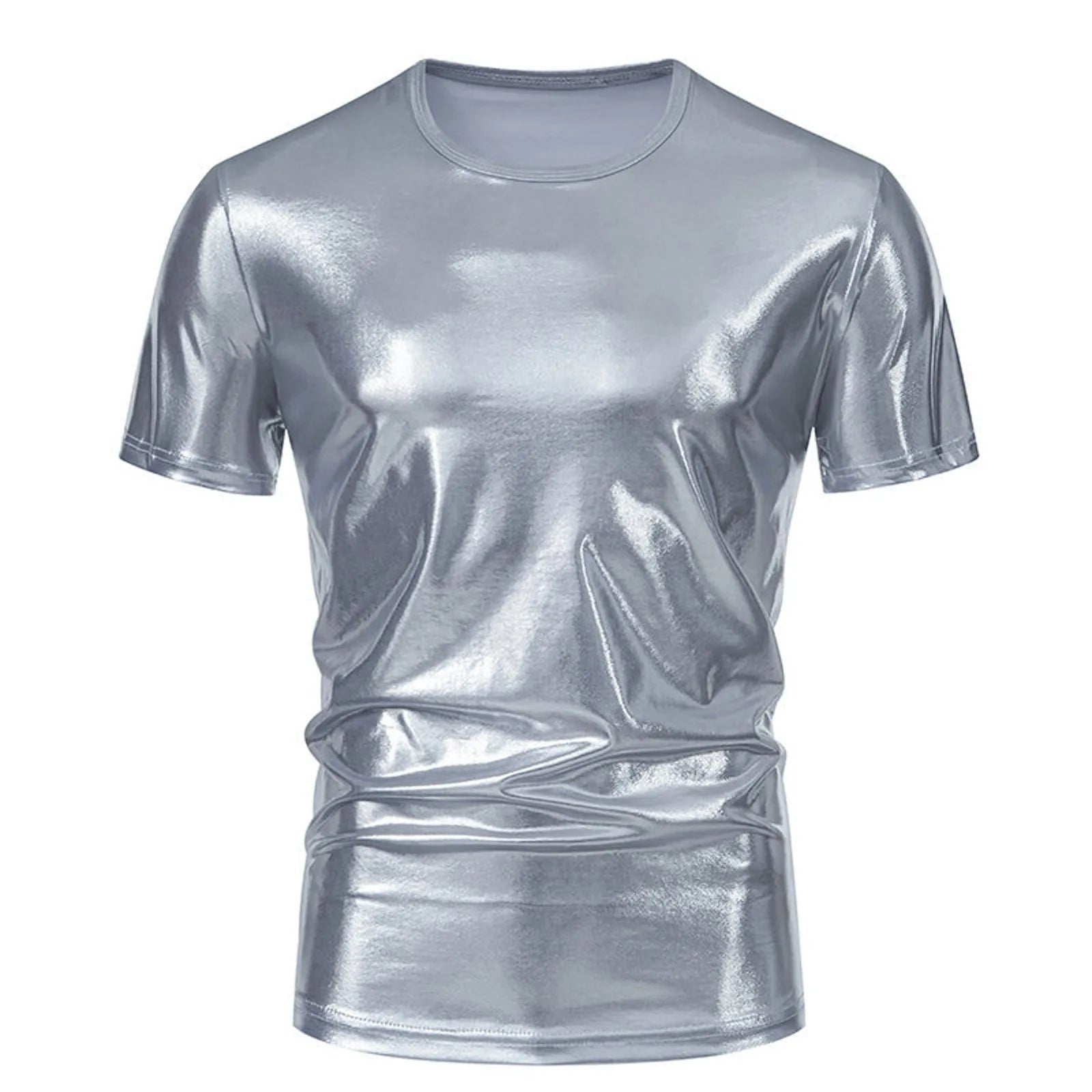 Trendy Party Glossy Short Sleeved T-Shirt