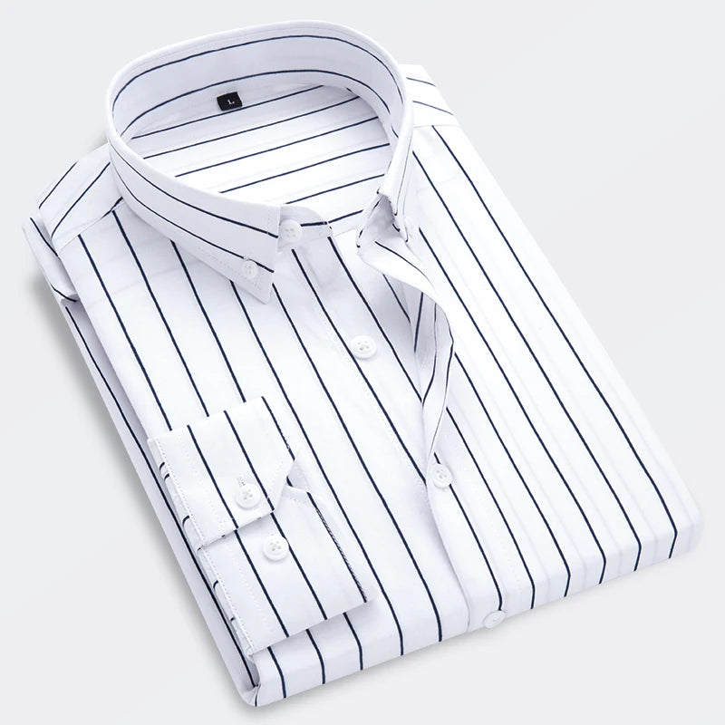 Men's Striped Casual Long Sleeve Shirt