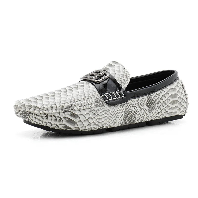 Snake Skin Patterned Comfort Men's Loafers