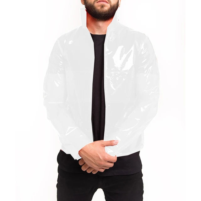 Clear PVC See-through Stand Collar Long Sleeve Jackets