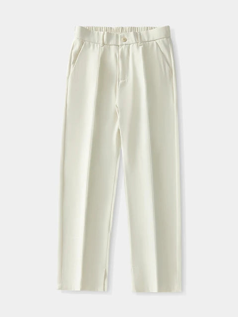 Casual Polyester Straight Loose Drape Trousers
