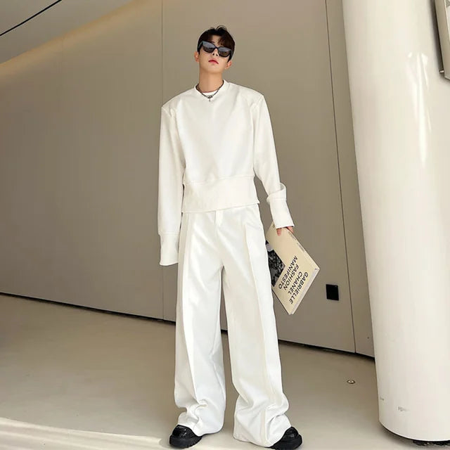 Solid Loose Sweater Pants Set