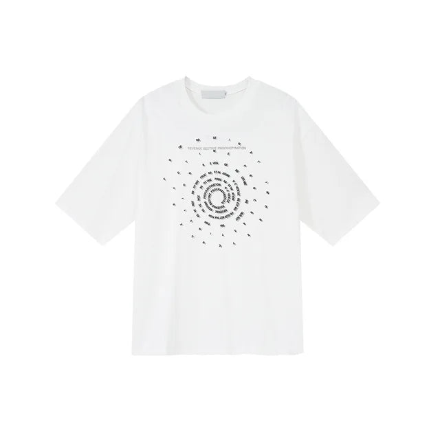 Letter Star River Print Loose T-Shirt