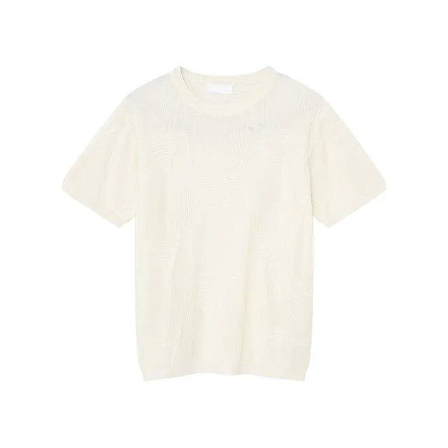 Broadcloth Loose Casual Round Neck T-Shirt