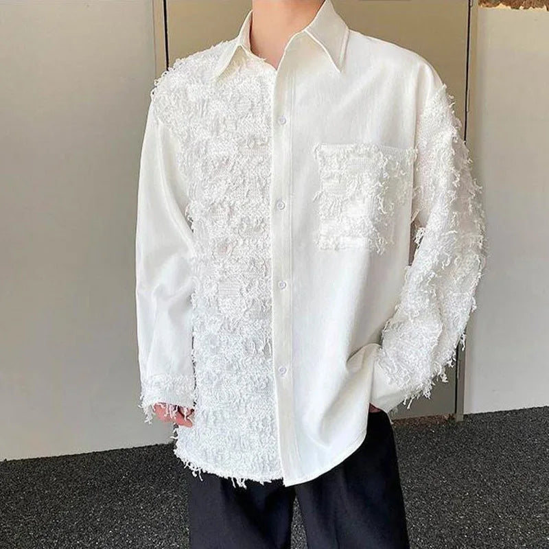 Long Sleeve Splicing Design Men's Shirt