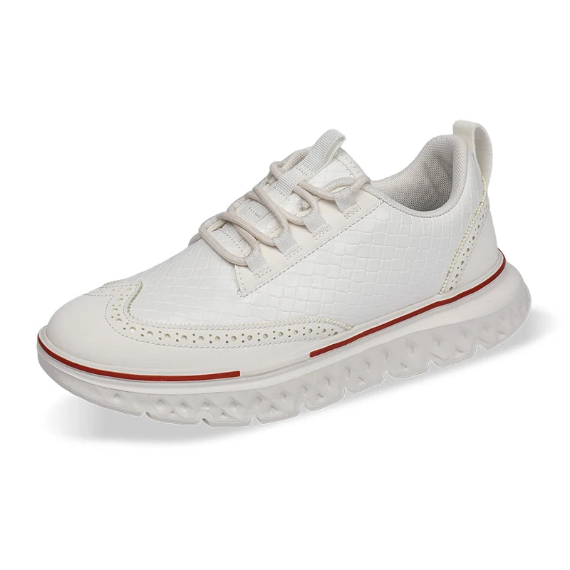 Casual Solid Woven Texture Brogues Sneakers