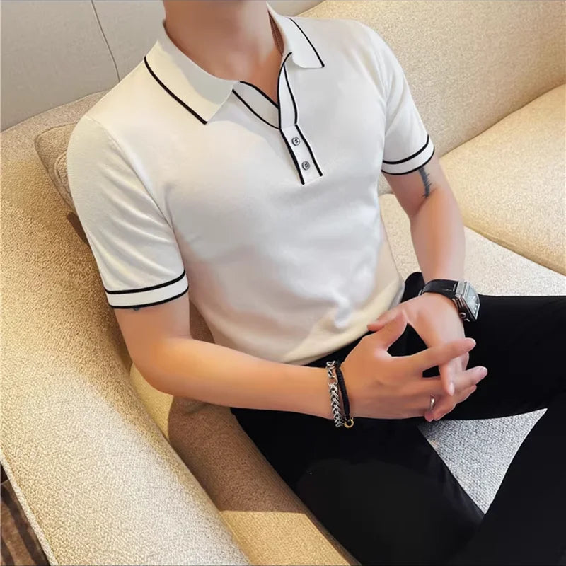 Solid Short Sleeve Slim-Fit Polo Shirt