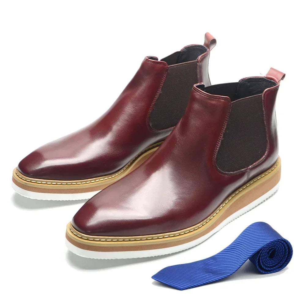 Slip-On Genuine Leather Men's Chelsea Boots