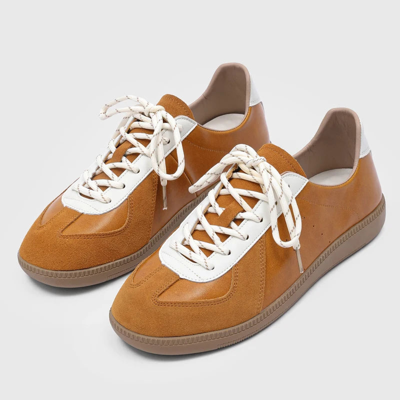 Clean Contrast Lace-Up Sneakers