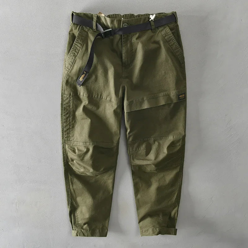 Cotton Solid Color Loose Cargo Pants
