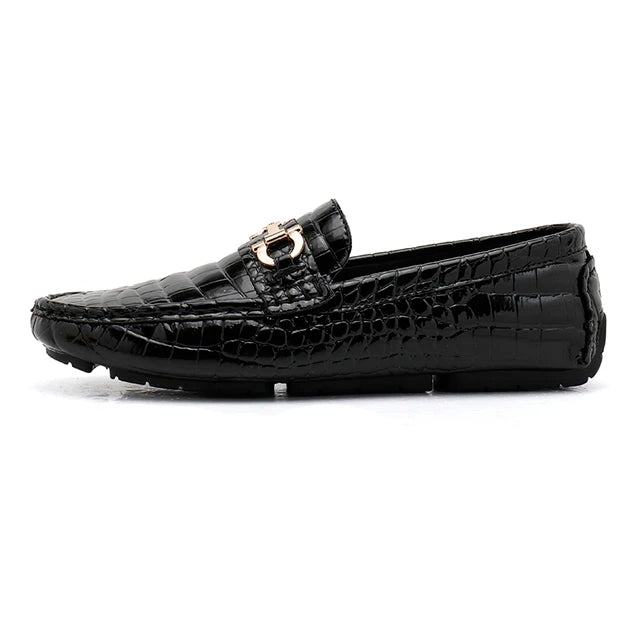 Luxury Snakeskin Split Leather Loafers