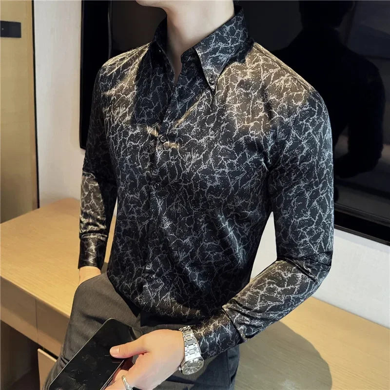 Slim Fit Casual Printed Men Shirt