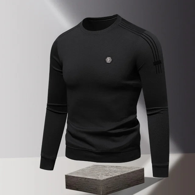 Casual Striped Shoulder Long Sleeve T-Shirt