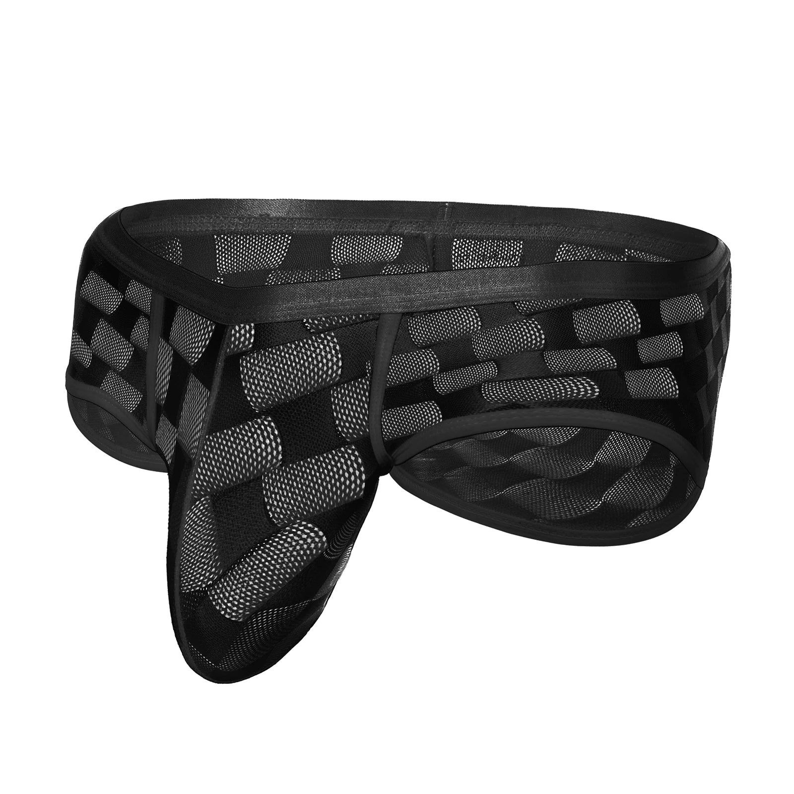 See-Through Checkered Pattern Briefs