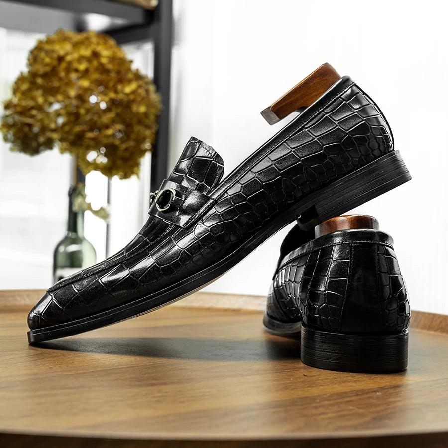 Premium Crocodile Metal Appliques Loafers