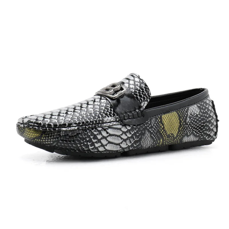 Snake Skin Patterned Comfort Men's Loafers