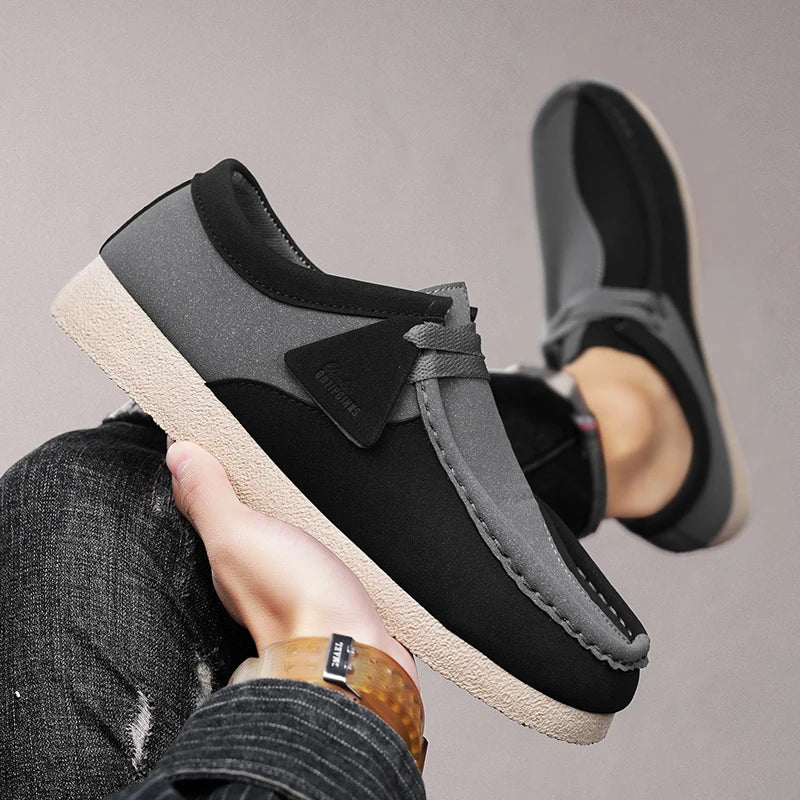 Patchwork Slip-On Suede Shoes