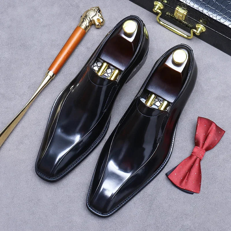 Premium Glossy Leather Slip-On Shoes