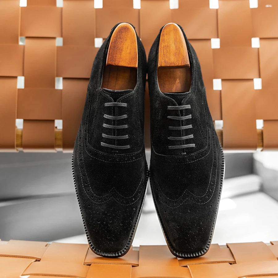 Elegant Men's Suede Oxford Shoes