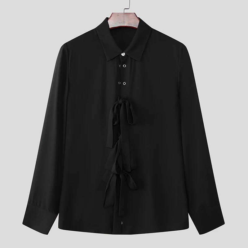 Long Sleeve Bowknot Button Shirt