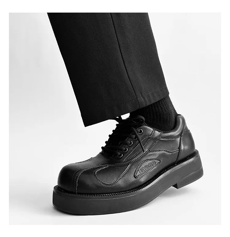 Business Formal White Black Leather Shoes