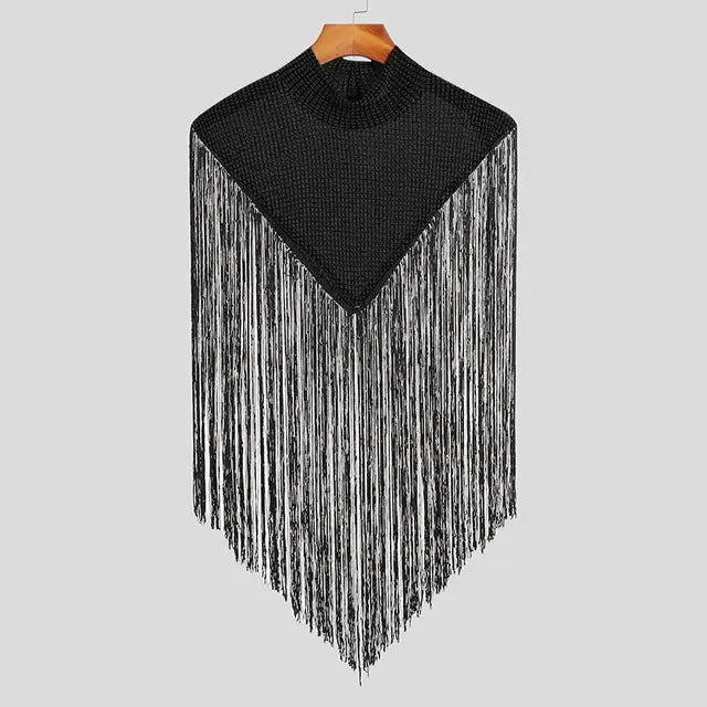 Men's Irregular Patchwork Tassel Vest