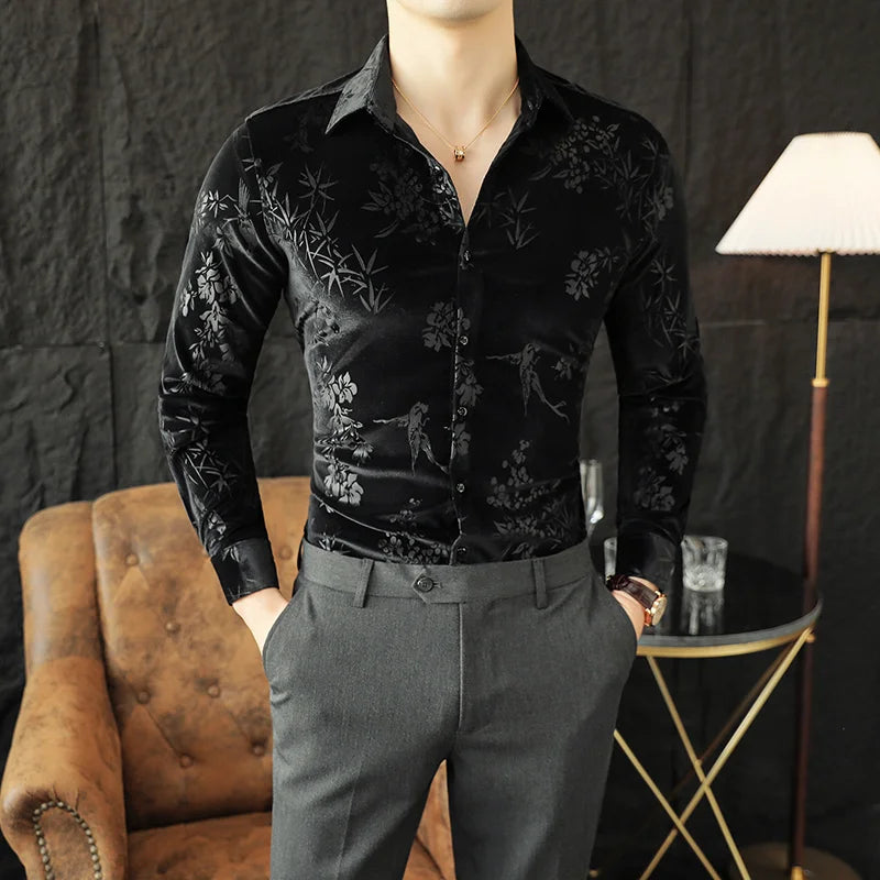 Luxury Style Velvet Slim Fit Shirt