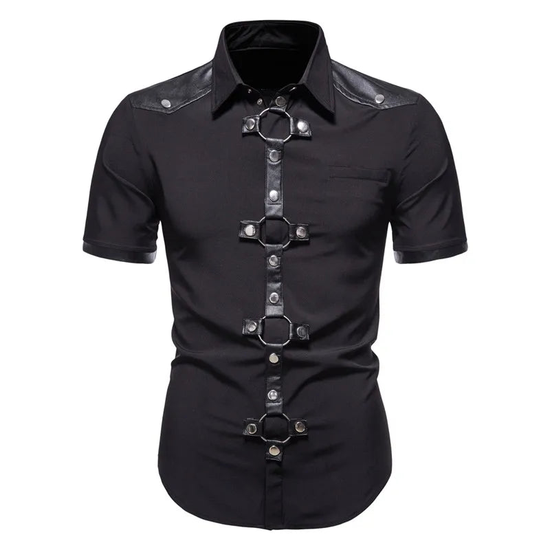 Gothic Rivet Short Sleeve Men's Shirt