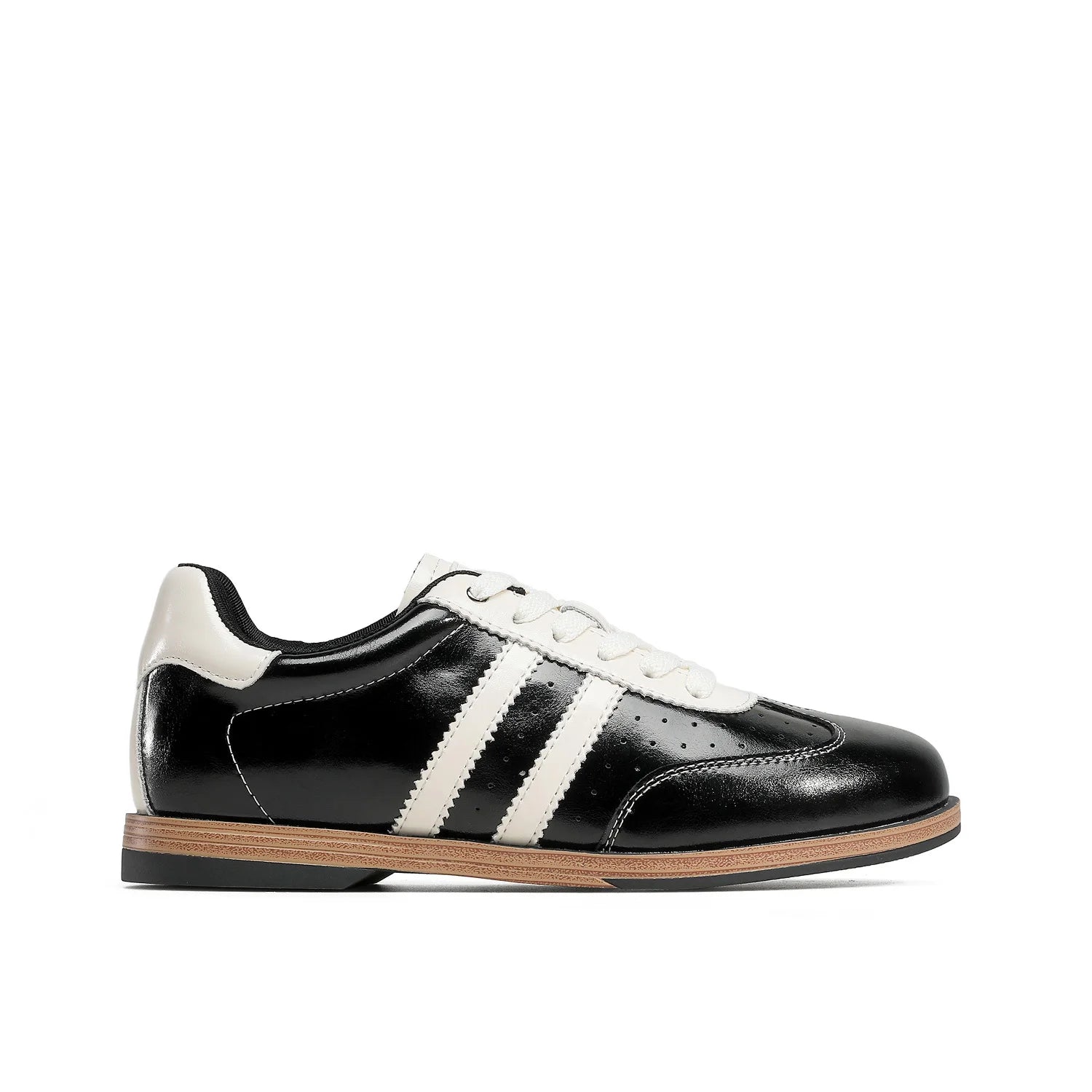 Shiny Leather Low-Top Sneakers