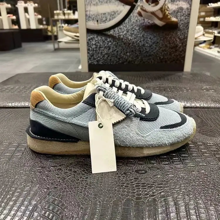 Retro Scuffed Leather Men's Sneakers