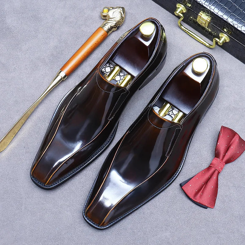 Premium Glossy Leather Slip-On Shoes