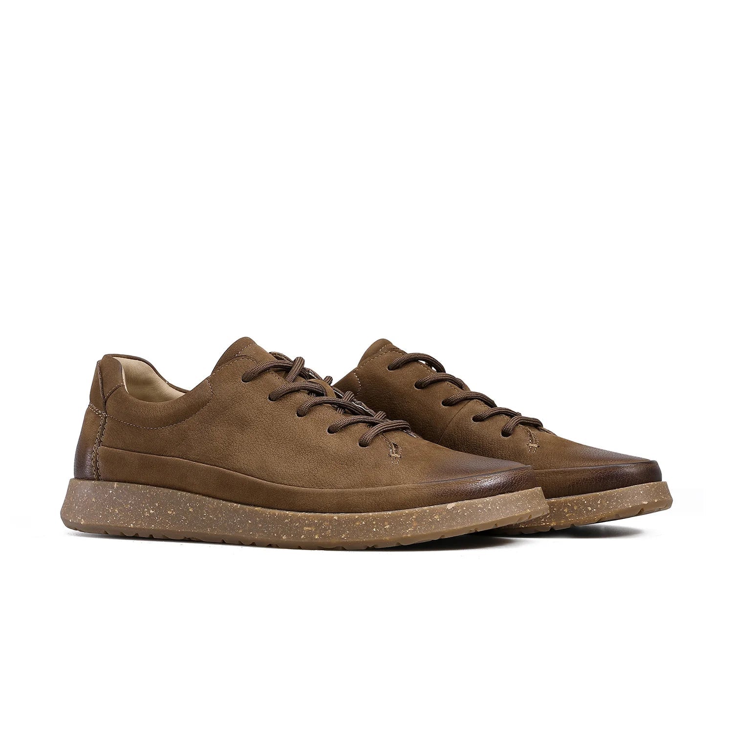 Retro Brown Solid Leather Sneakers
