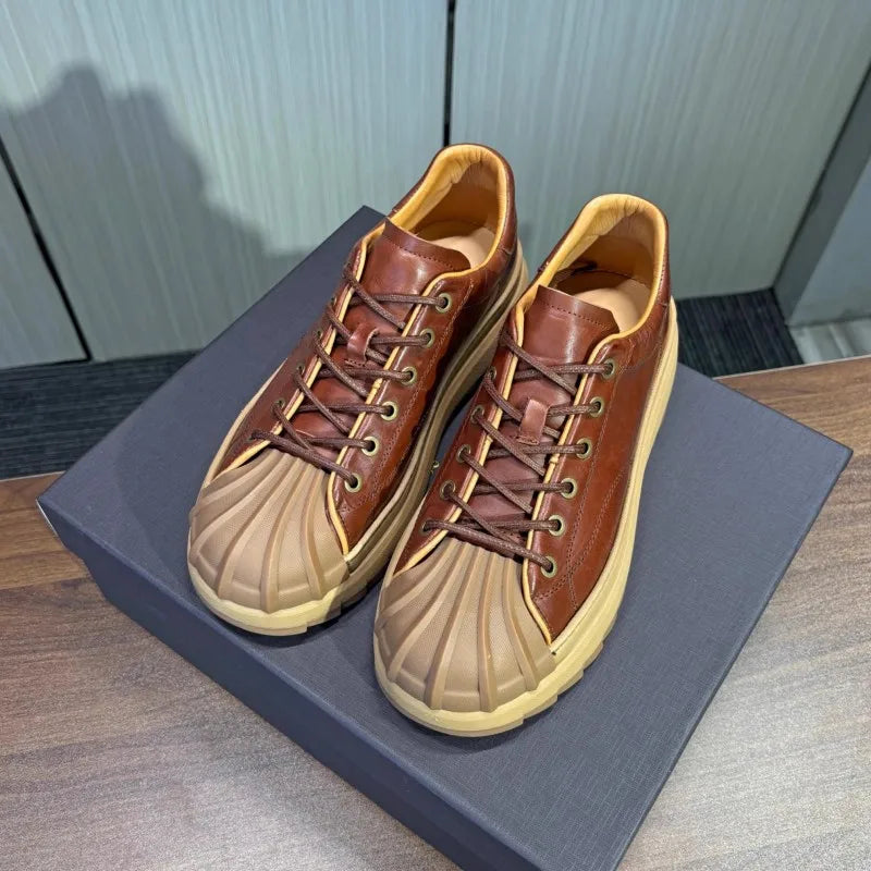 Retro Leather Shell Toe Sneakers