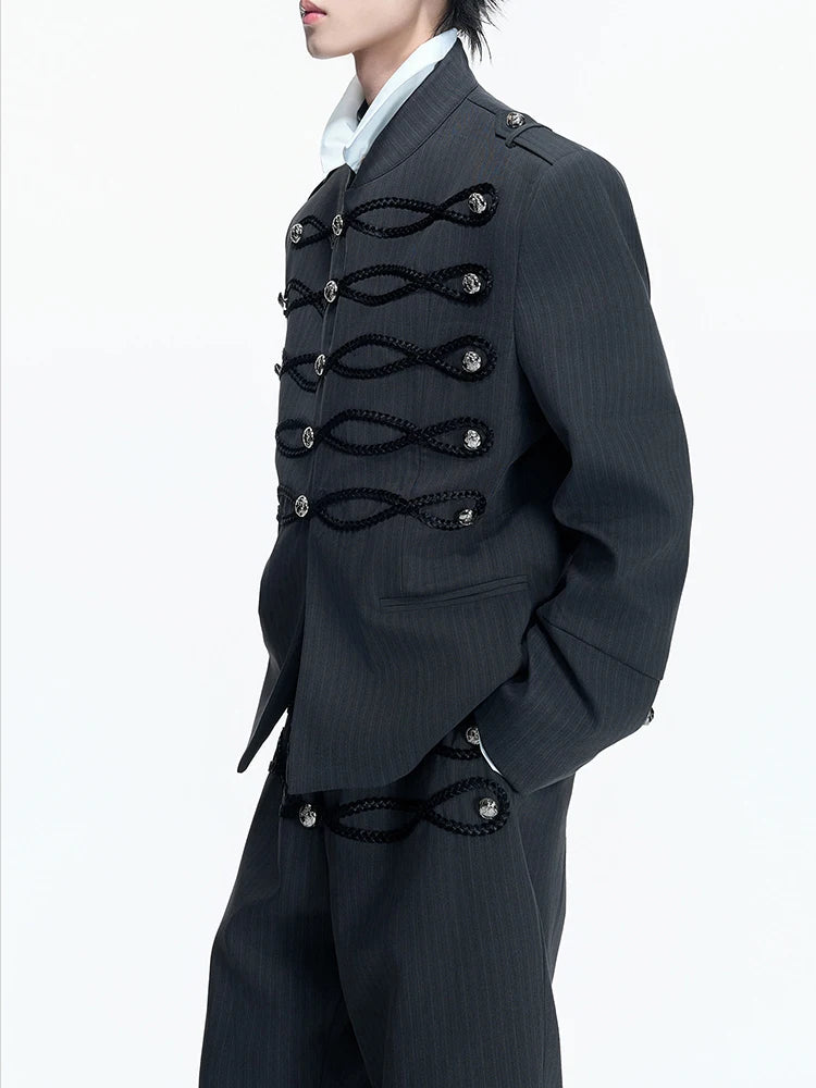Gothic Style Buttons Wave Braid Jacket