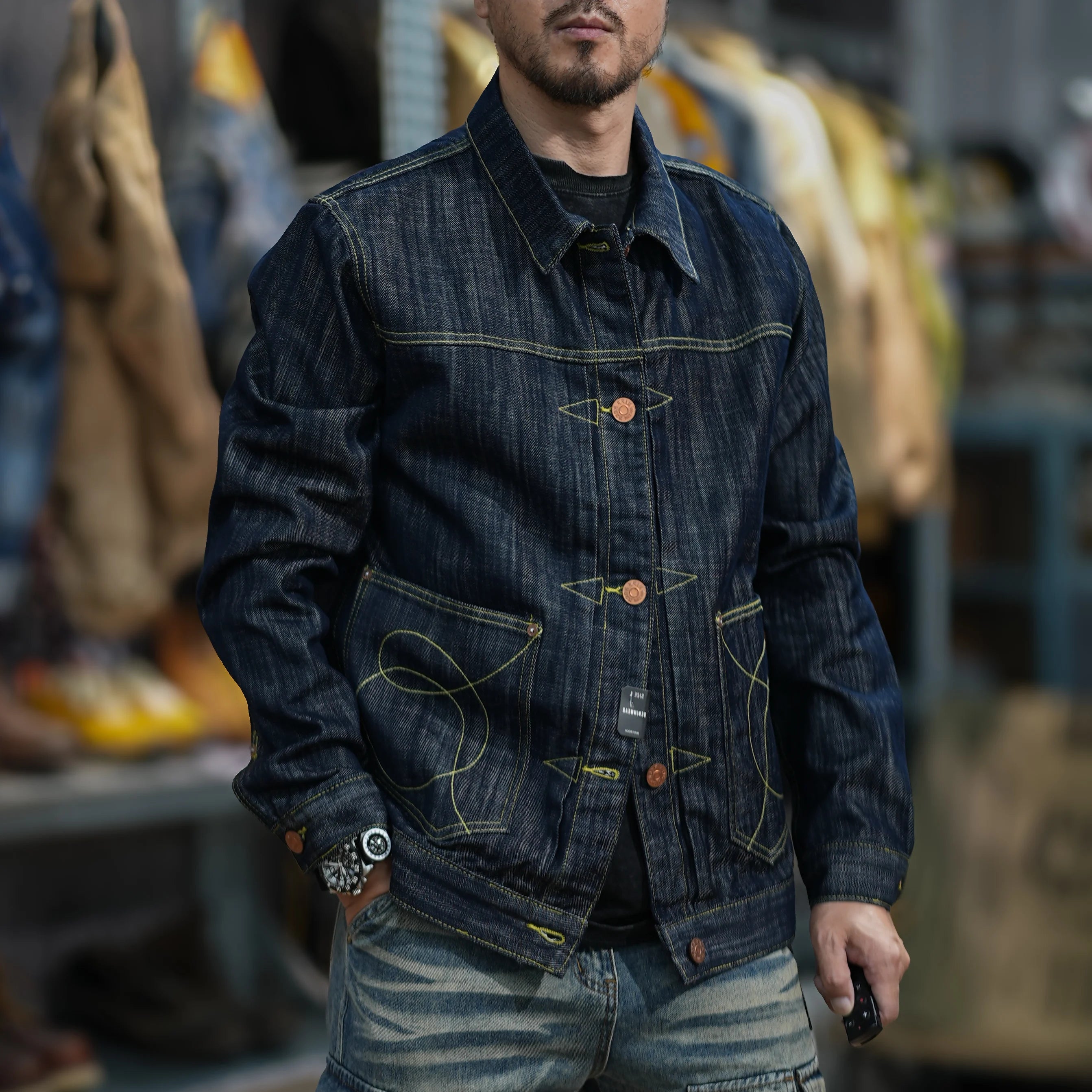 Raw Indigo Utility Denim Jacket