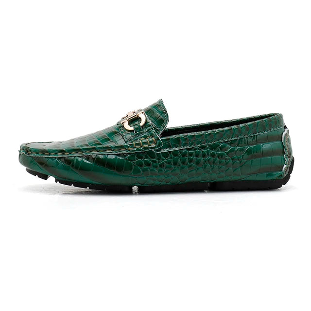 Luxury Snakeskin Split Leather Loafers