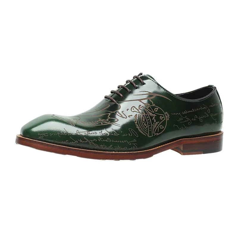 Luxury Engraved Leather Oxford Dress Shoes