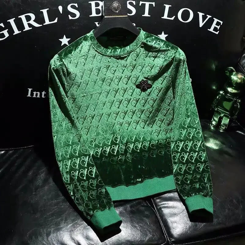 Jacquard Long-Sleeved Men's Sweater